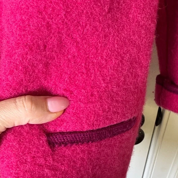 Vintage Giesswein Austrian Wool Jacket Pink Boiled Wool Made in Austria S/M - Picture 14 of 14